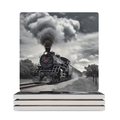 Dessous de verre train absorbants en céramique et liège antidérapant - 2