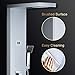 ROVOGO 304 Stainless Steel Shower Panel Tower, Rainfall Shower + Body Jets + Handheld Shower + Temperature Display, Wall Mount Shower Column, Brushed