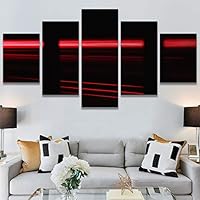 SIGNWIN 5 Panel Canvas Wall Art Modern Art Abstract Closeup Geometric Lights Mixed Media Modern Multicolor for Home Decorations Ready to Hang - 60