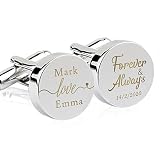 Personalised Cufflinks for Men Engraved Cufflinks for Him Custom Gifts for Usher Dad Boyfriend Husband Best Man Groomsman at Anniversary Wedding Engagement Fathers Day with Gift Box (Lover)