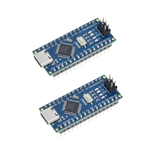 2 unidades Nano Module con microchip CH340, 5 V/16 MHz Nano Board compatible con Arduino IDE (puerto tipo C)