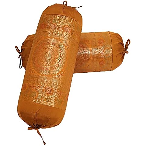 DK Homewares Brown Mandala Bolster Pillow Covers Cover