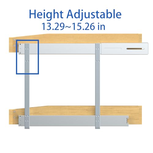 2 Tier Pull Out Cabinet Organizer, 20"W x 21"D Solid Wood Heavy-Duty Base Bottom Assembly Slide out Drawer Shel Cabinet Organization for Kitchen, Pantry, Bathroom