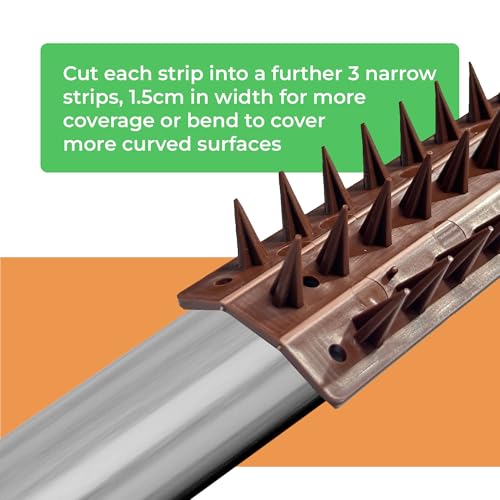 EarlyGrow Fence Wall Spikes Garden Security Guard Anti-Climb Cat Bird Intruder Pest Deterrent - Made in the UK (10-Pack (5m), Brown)
