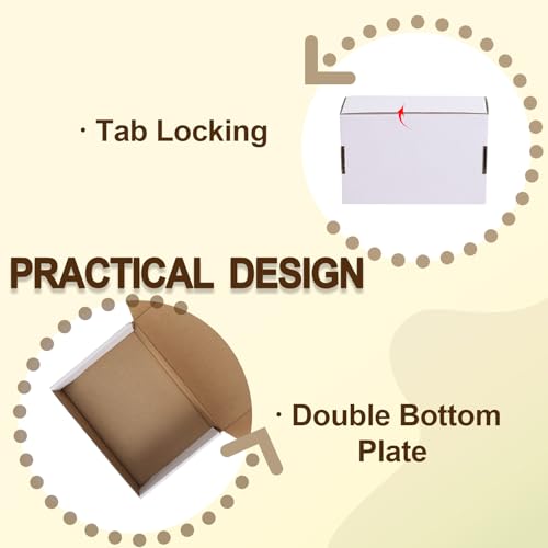 Image of WIFTREY 7X5X2 Shipping Boxes Set of 30, 7X5X2 White Corrugated Cardboard Box for Packaging Small Business, Gift Packing, Mailing, Moving