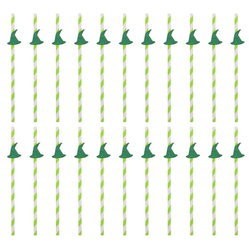 100 pitillos de papel verdes para fiesta Halloween