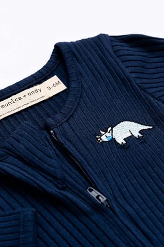 Image of monica + andy Double Zipper One Piece, 100% Organic Baby Clothes for Girls & Boys, Unisex, Preemie, Newborn & Infant Sizes