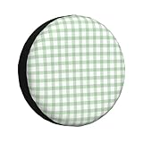 Design élégant et fonctionnel : avec une conception de couverture complète imprimée d'un seul côté, cette housse de pneu de rechange à carreaux vert clair protège non seulement mais améliore également l'apparence générale de votre véhicule