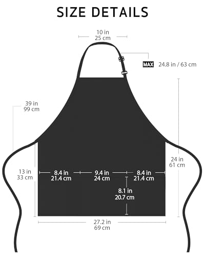 Image of Syntus Chef Apron for Men Women Kitchen Cooking Apron with Pockets, Adjustable Bib Aprons Stain Resistant