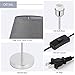 HAITRAL Modern Table Lamps - Grey Small Nightstand Lamps Set of 2, Bedside Desk Lamps for Bedroom, Office, College Dorm, Kids Room with Mini Metal Basic and Fabric Lamp Shade - Silver (HT-ATH05-15X2)