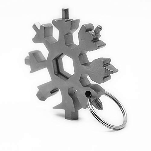 18-in-1 snowflake multi tool stainless steel,phillips and flat head screwdriver, bottle opener,portable,keychain attached,perfect christmas and birthday gift.