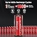 Hixon 1.5V Rechargeable AA Batteries 8 Count 3500mWh AA Rechargeable Lithium Batteries with 2H Voice Battery Charger, Long Lasting and Constant Voltage Output for Controllers, Toys, Microphones