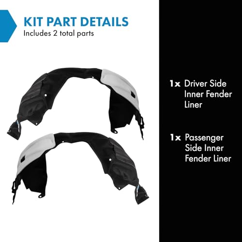 Image of TRQ Inner Fender Liner Set Compatible with 2021 Toyota Venza TO1248250 TO1249250