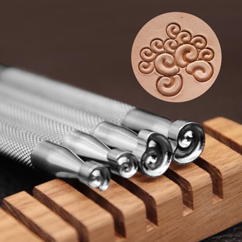 Leather Stamps Cloud Pattern 4pcs Leathercraft Stamping Tool Set Professional 304 Stainless Steel Carving DIY Tool