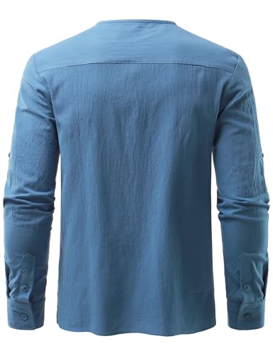 Image of JOGAL Mens Renaissance Shirt Medieval Pirate Viking Halloween Costume Gothic Steampunk Retro Long Sleeve Lace Up Shirts