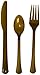 TigerChef 0026-8296@3PK Heavyweight Colored Plastic Silverware Disposable Flatware Cutlery Combo Box, 51 Forks, 51 Spoons, 51 Knives, Gold (Pack of 153)