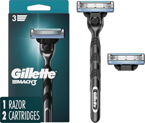 Gillette Mach3 Razor for Men, 1 Razor Handle + 2 Blade Refills - image 1