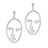 Human Face Dangle Earrings Drop Hoops Studs Cuffs Ear Wrap Pin Vine Dangling Hollow Out Charms Jewelry Silver Style 1