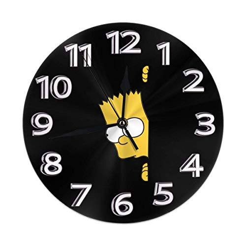 バート シンプソン Bart Simpson 置き時計 シンプル デザイン 静音 非カチカチ音 円型 直径25 CM 家の装飾 現代の壁掛け時計