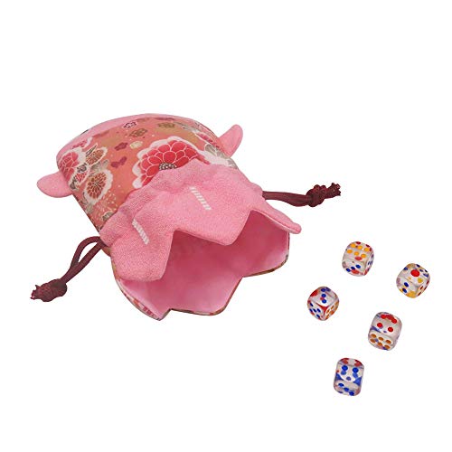 Barbee Japanese Chirimen & Kimono Print Fabric Goldfish Drawstring Travel Small Things Cosmetic Key Bag Pouch Coin Purse With Earrings Christmas Gift (Small, Pink) #TOP5