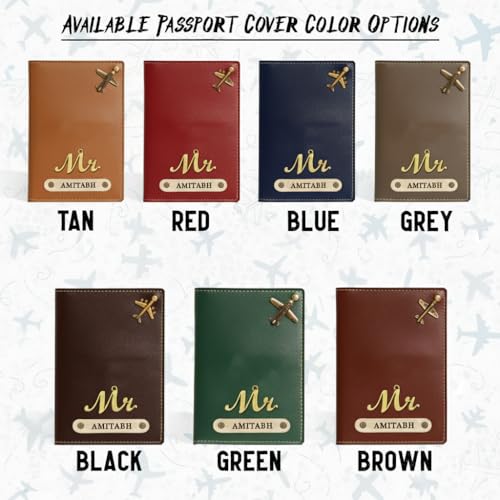 Image of Personalised PU Leather Passport Cover with Name | Customized Passport Holder & Card Organizer | Stylish Unisex Travel Wallet & Gift for Men & Women - Occasion Gift Edition