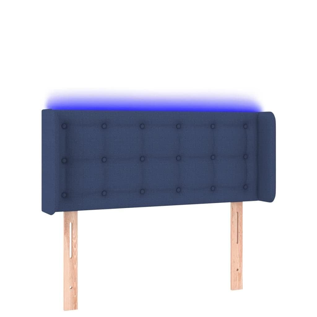 Cabecero LED azul regulable en altura 83x16x78/88cm con tira luminosa RGB y USB 5V
