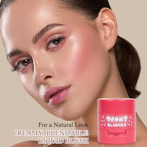 Love Cushion Blush Cream, 2 Pcs Air Cushion Blusher with Heart-Shaped Applicator, Moisturizing Stamp Blush Cheek Rouge Soft Cream Blush, Natural-Look Cheek Tint Set Long Lasting Makeup (#02+#05) - Image 7