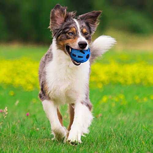 Nerf Dog Crunch and Squeak Rubber Ball Dog Toy, Single, Medium/Large, Blue by Nerf Dog - Image 2