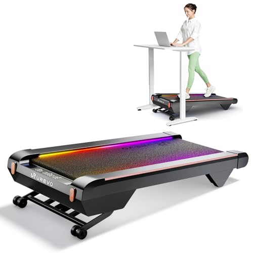 UREVO Foldable Treadmills for Home,Under Desk Electric Treadmill Workout Running Machine,2.5HP Portable Compact Treadmill with 12 Pre-Set Programs and 16.5 Inch Wide Tread Belt (Black)