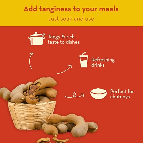 Image of GO DESi Seedless Tamarind Slab, 500 grams, Imli, 100% Clean and Fresh, Soft and Delicious, 2 x 250 g