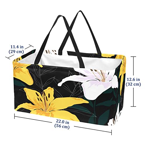 Panier de rangement fleur jaune et blanche boîte de rangement pliable pour jouets 56x29x32 cm - 6