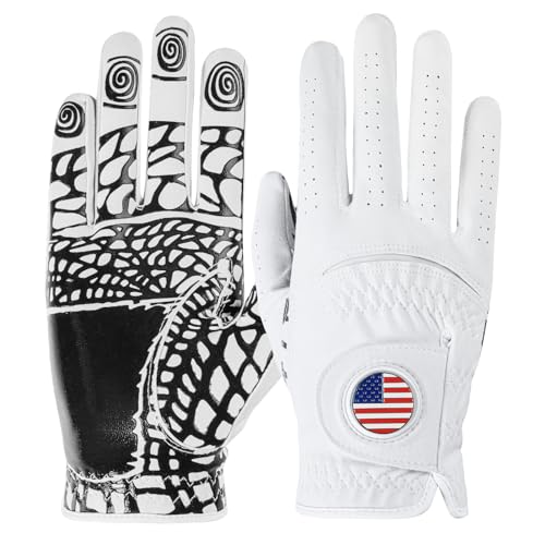 FINGER TEN Men’s Golf Gloves Rain Grip with Silicone Palm