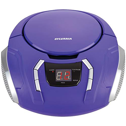 Sylvania SRCD261B Portable CD Boombox with AM/FM Radio (Purple)