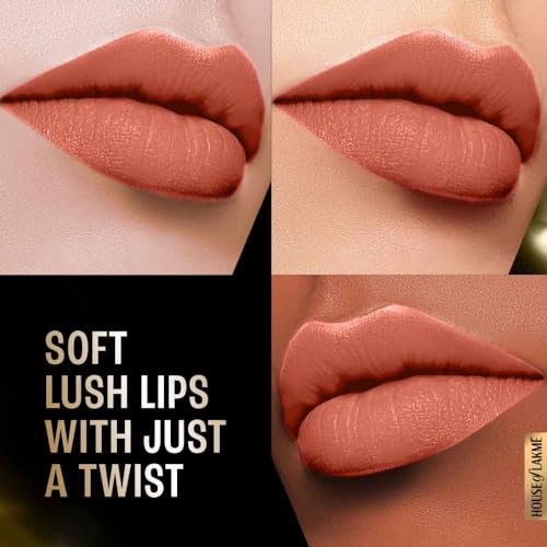 Image of Lakme Forever Matte Lipstick, Waterproof, Non Drying, Creamy Matte Bullet Lipstick Made With French Rose Oil Extracts, Pink Blush, 4.5g (Pack of 2)