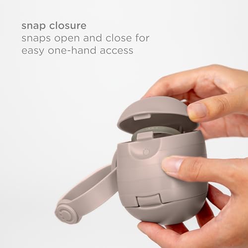 Image of Ubbi On-The-Go Dual Pacifier Holder, Keep's Baby's Binkies Clean and Accessible, Portable for Travel, Diaper Bag Accessory Must Have for Newborns, Taupe, 2-Pack