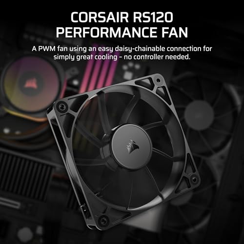Image of CORSAIR 120mm PWM Fan - Daisy-Chain Connection - Low-Noise - Magnetic Dome Bearing - 4.72 inch Square - 2100 RPM - 72.8 CFM - Desktop /Laptop Compatible