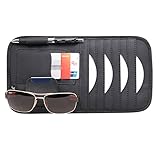 VXAR Car Sun Visor Organizer Leather Holder Black 1P