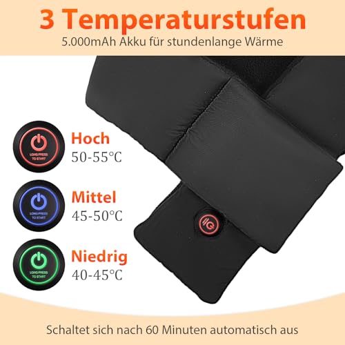 AROMA SEASON Beheizbarer Schal mit 8h Akkulaufzeit und großer Heizfläche | Heizschal mit bequemen Polarfleece | Elektrischer Nackenwärmer