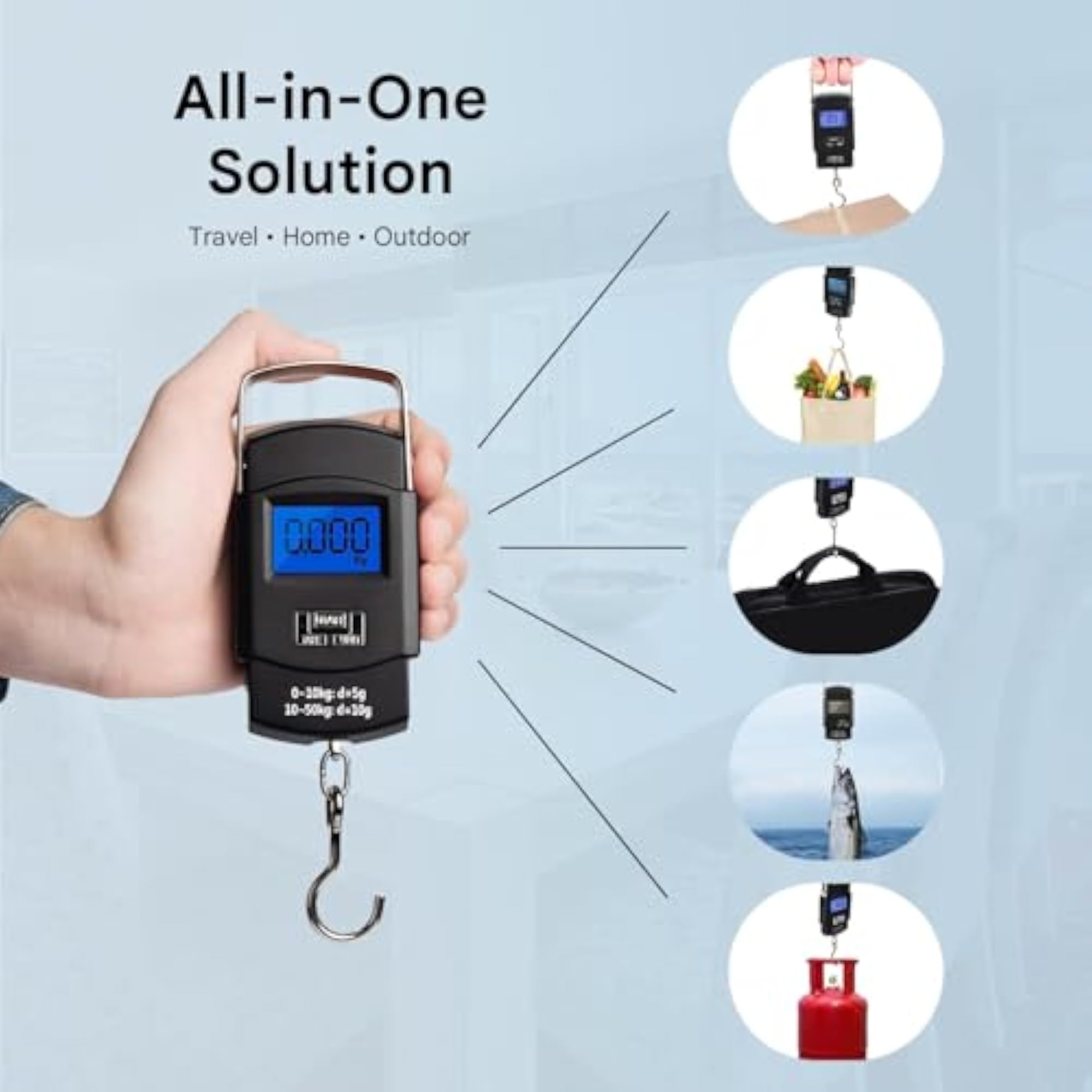Portable Digital Luggage Weighing Scale, 50kg Capacity