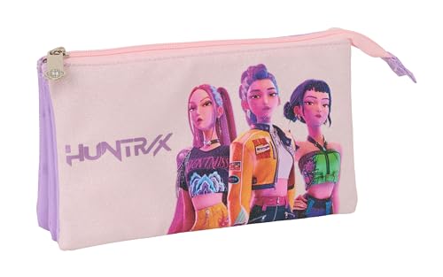 K-Pop Demon Hunters - Iconic - Portatodo Triple, Estuche Infantil, Ideal para Niños...