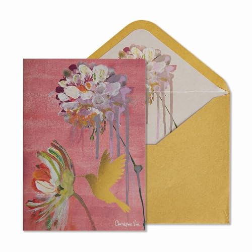 Carte deux fleurs colibri NIQUEA.D NBL-0003 poésie florale