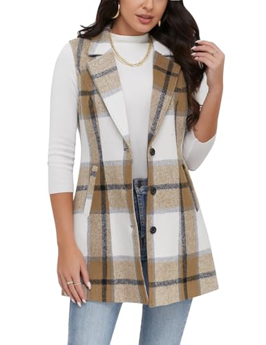 IDEALSANXUN Plaid Vest for Women Outerwear Fall Fashion 2025 Outfits