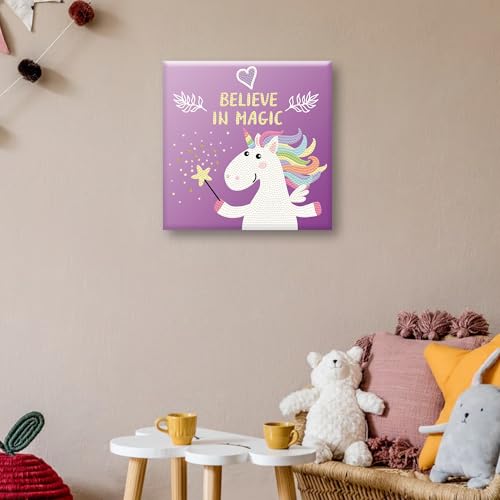 Image of DIAMOND DOTZ Believe in Magic Dotz Box Unicorn Diamond Painting Kits for Adults - Diamond Art Kits a Relaxing Creative Craft Kit with Dotz Gems 8.7 inchx8.7 inch