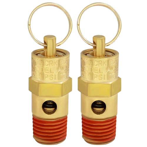Aoserge 1/4 Inch NPT 200 PSI Brass Air Pressure Relief Safety Valve - Heavy Duty Brass, Corrosion Resistant, Automatic Pressure Release for Air Systems, Fits Standard 1/4 Inch Ports