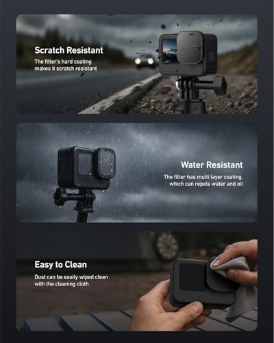 Image of TELESIN 3 Pack Neutral Density Filter ND8 ND16 ND32 Compatible with GoPro Hero 12 Hero 11 Hero 10 Hero 9 Black- Lens Filter Kit Lens Protector for Go Pro 12 11 10 9 Camera Accessories