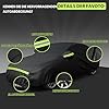Favoto Autoabdeckung Winter Vollgarage Auto Abdeckplane Staubdicht Wasserdicht Autohülle Autoplane Car Cover für 450-495 cm Limousine Schwarz 490cm x 190cm x 150cm 2.95kg #4