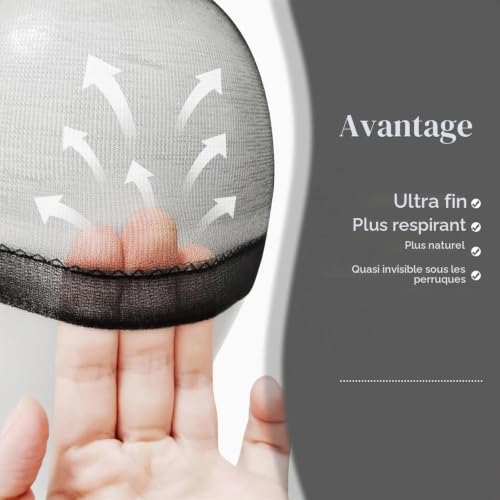 Dreamlover Bonnet de Perruque Transparent et Respirable, Filet de Perruque HD Ultra-fin, Noir 12 Pièces – vue 3