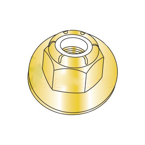 3/816 Flange Nylon Insert Locknuts/Grade 8 / Zinc Yellow (Carton 600 pcs)