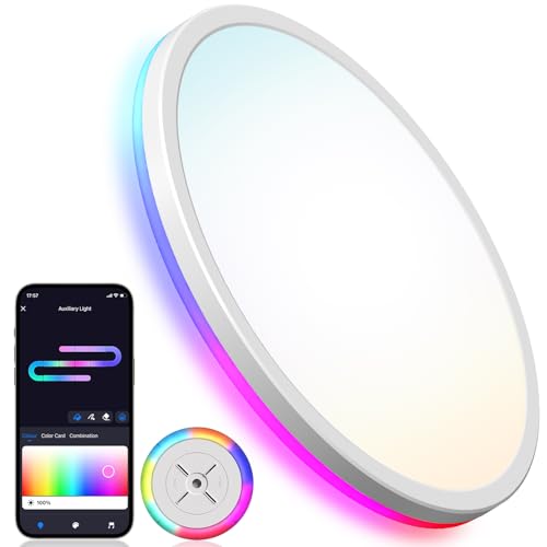 Matane Smart LED Ceiling Light WiFi, 12IN RGB Flush Mount