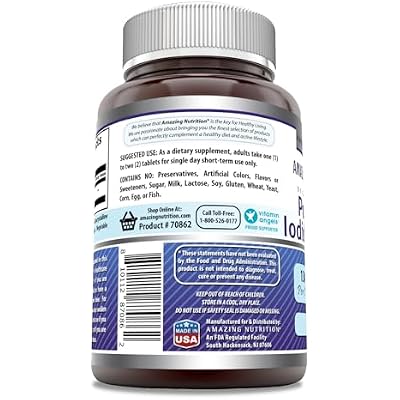 Amazing Formulas Potassium Iodide Supplement | 130 Mg | 120 Tablets | Non-GMO | Gluten-Free | Made in USA